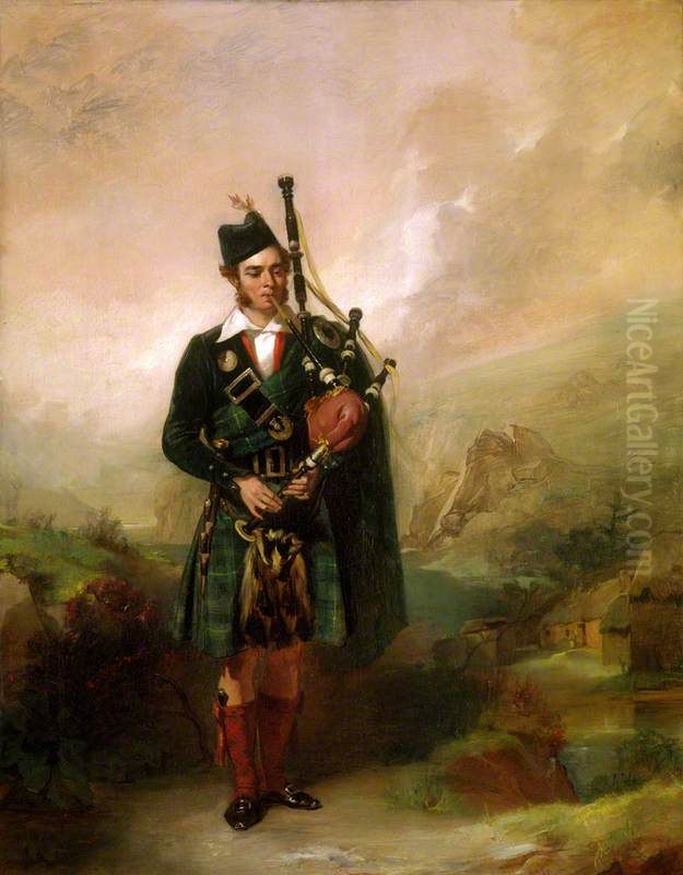 Angus Mackay, 1812 - 1859. Piper to Queen Victoria, 1843 - 1853 Oil Painting by Alexander Johnston