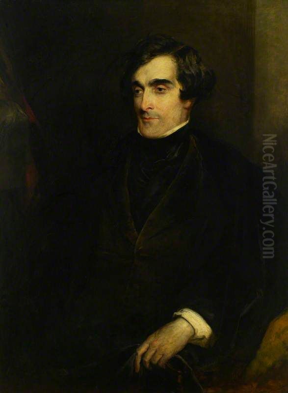 John Gibson Lockhart, 1794 - 1854. Son-in-law and biographer of Scott Oil Painting by Robert Scott Lauder