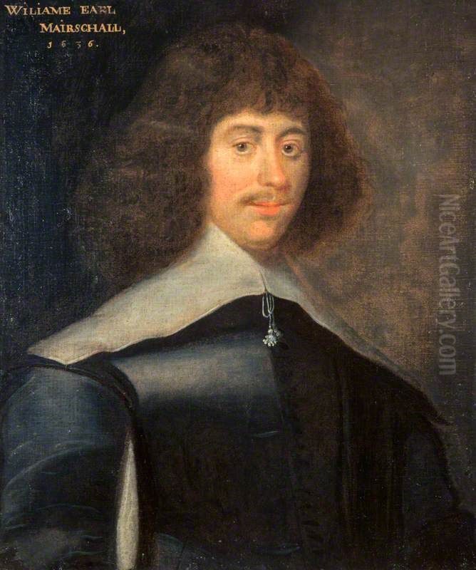 William Keith, 7th Earl Marischal, 1614 - 1661. Leader of the Covenanters Oil Painting by George Jamesone