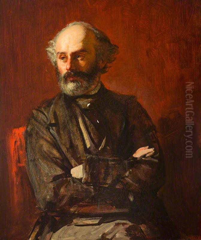 John Phillip, 1817 - 1867. Artist (Self-portrait) Oil Painting by John Phillip