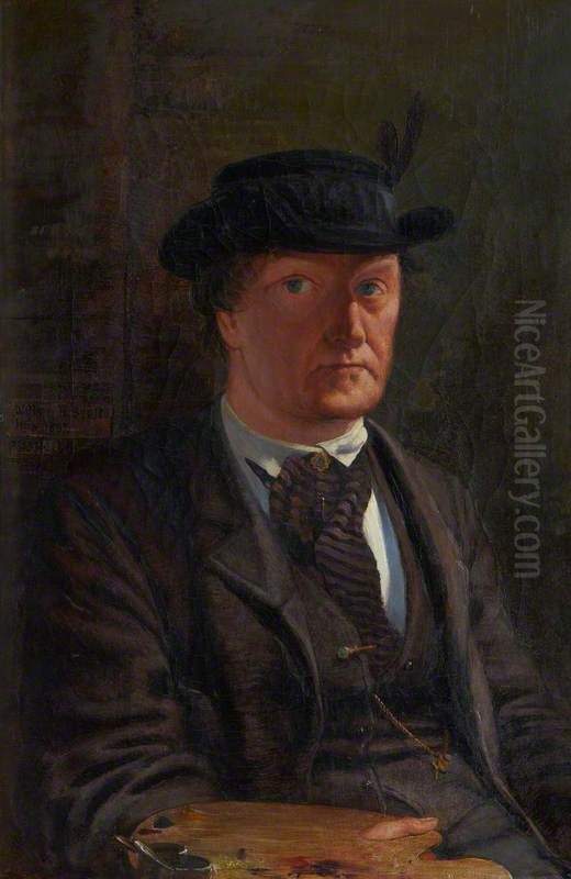 William Bell Scott, 1811 - 1890. Poet and artist (Self-portrait) Oil Painting by William Bell Scott