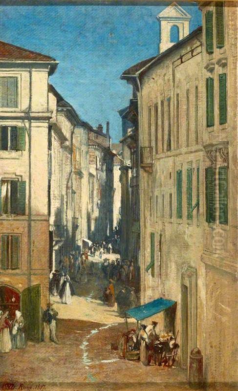 A Street in Rome Oil Painting by William Fettes Douglas