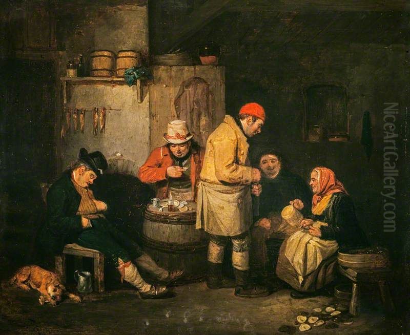 An Oyster-cellar in Leith Oil Painting by John Burnet