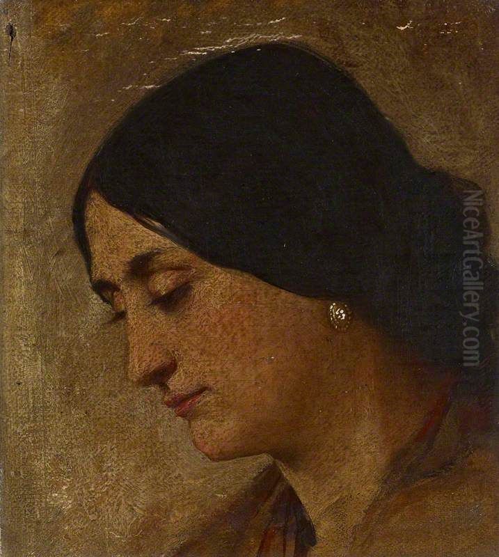 The Head of a Woman Oil Painting by William Fettes Douglas