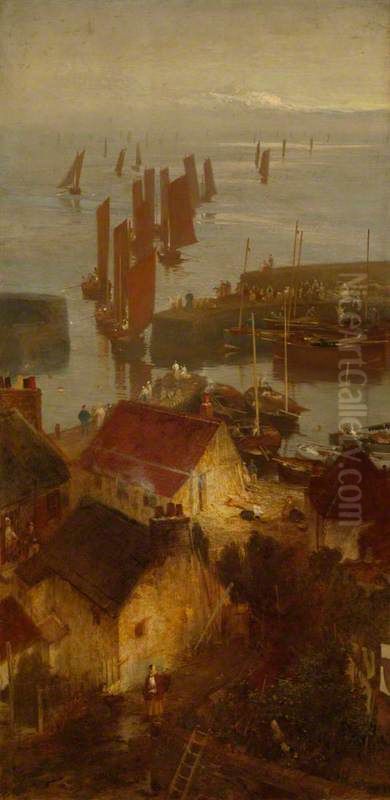 Stonehaven Harbour Oil Painting by William Fettes Douglas