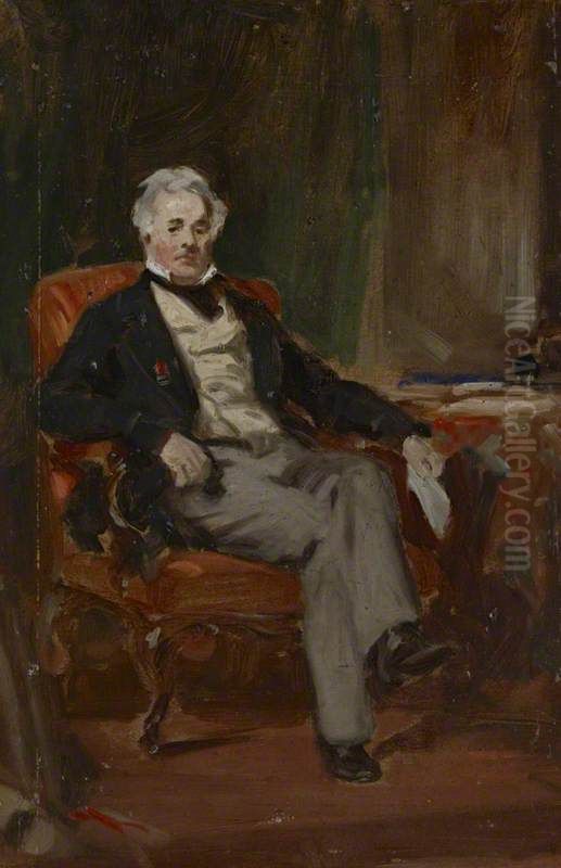 Study for a portrait of Colonel John Ferrier Hamilton of Cairnhill (1786-1871) Oil Painting by Daniel Macnee