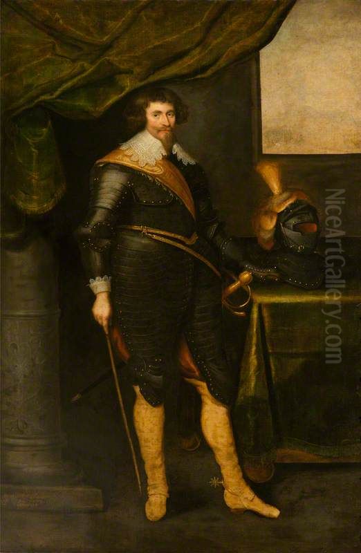 Portrait of a Man, called Robert, Mester Erskine, probably Colonel Alexander Erskine of Cambuskenneth (died 1640) Oil Painting by George Jamesone