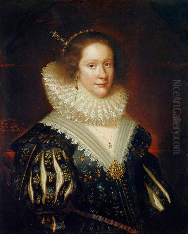 Lady Mary Erskine, Countess Marischal (born about 1597) Oil Painting by George Jamesone