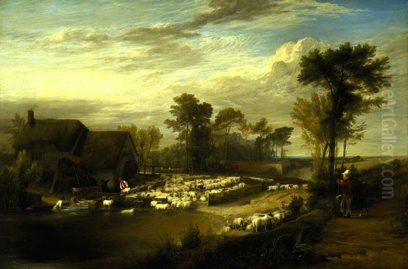 Sheepwashing Oil Painting by David Wilkie