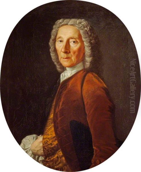 Sir Peter Halkett Wedderburn, 1st Bart of Pitfirrane and Gosford (c 1659 - 1746) Oil Painting by Allan Ramsay