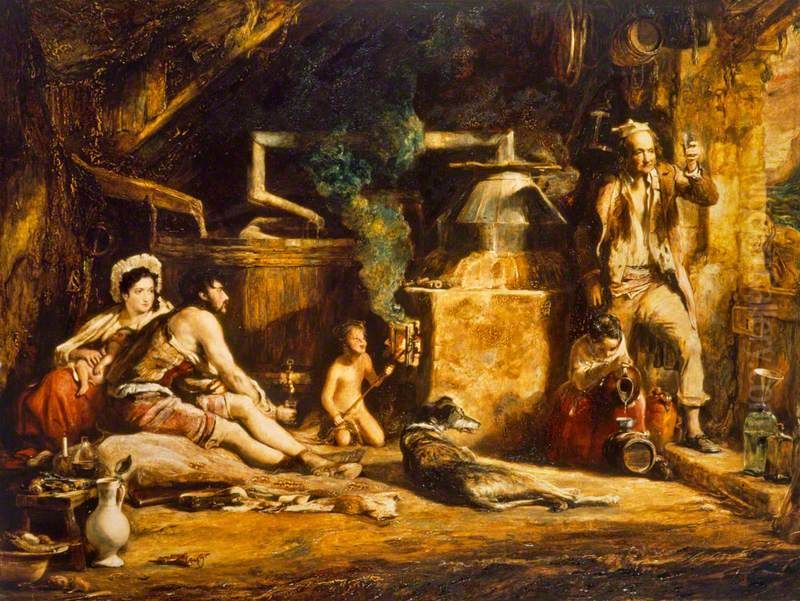 The Irish Whiskey Still Oil Painting by David Wilkie