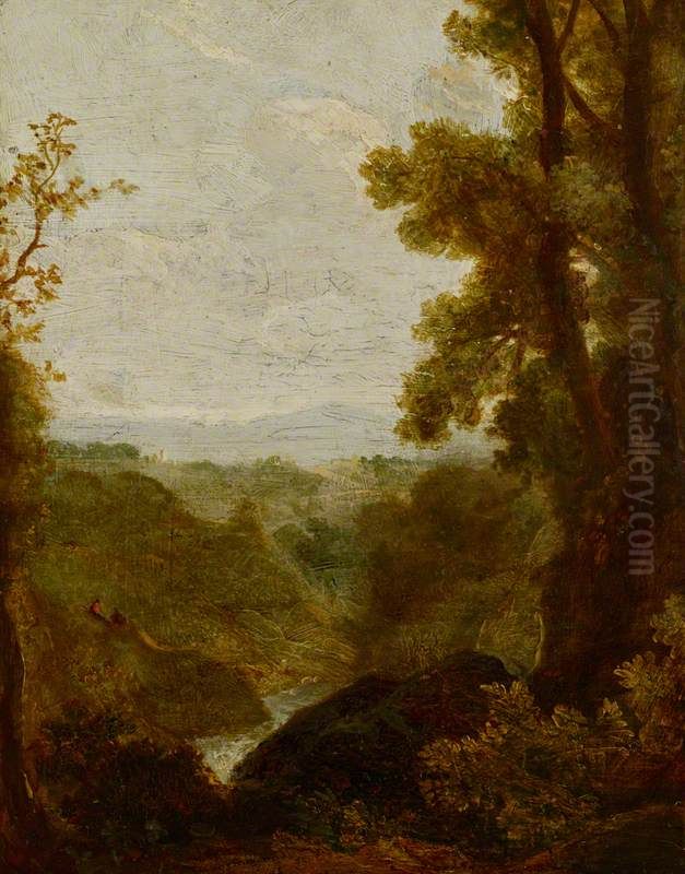 Wooded Landscape Oil Painting by John Thomson