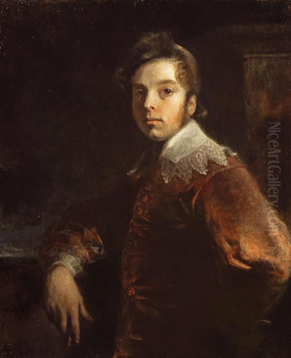 Andrew Geddes, 1783 - 1844. Artist (Self-portrait) Oil Painting by Andrew Geddes