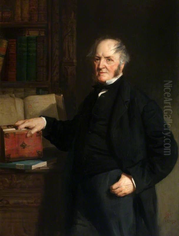 David Laing, 1793 - 1878. Antiquary Oil Painting by Robert Herdman