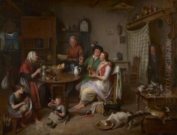 Andro' wi' his cutty gun Oil Painting by Alexander Carse