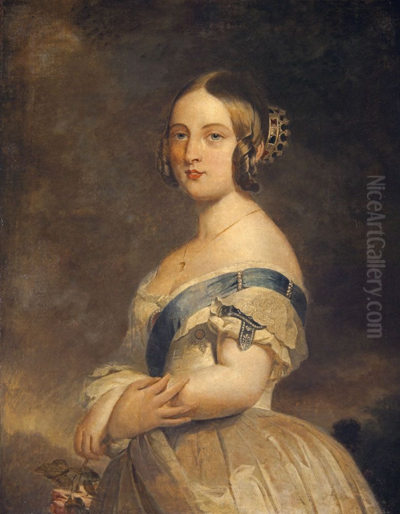 Queen Victoria, 1819 - 1901. Reigned 1837 - 1901. Oil Painting by Franz Xavier Winterhalter