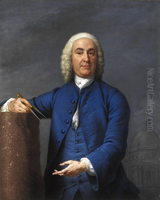 James Gibbs, 1682 - 1754. Architect Oil Painting by Andrea Soldi