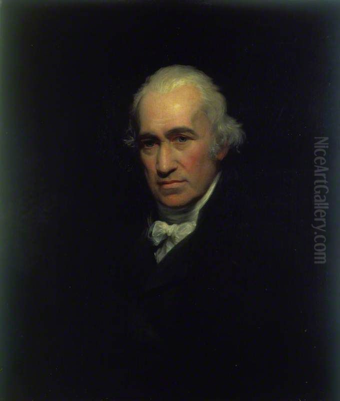 James Watt, 1736 - 1819. Engineer, inventor of the steam engine Oil Painting by John Partridge