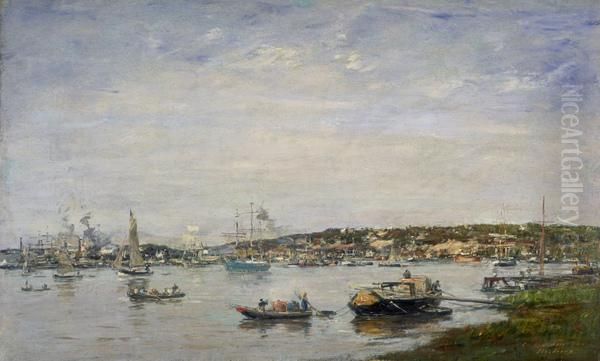 The Port of Bordeaux Oil Painting by Eugene Louis Boudin
