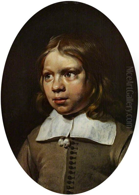 Portrait of a Boy (Aged 11) Oil Painting by Jan De Bray