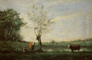 Landscape with Two Cows