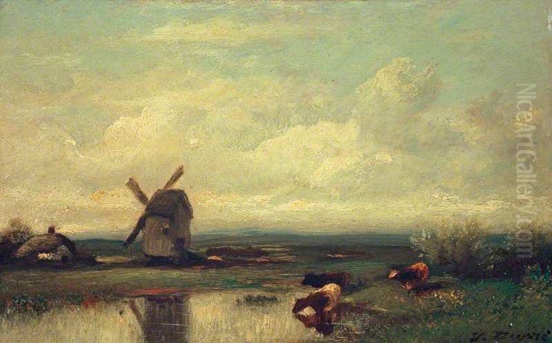 The Windmill Oil Painting by Jules Dupre