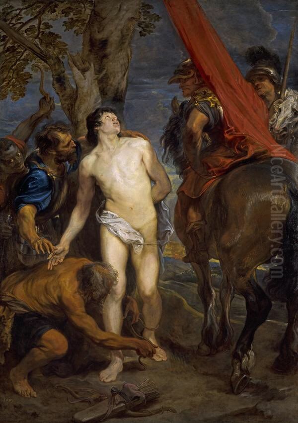 Saint Sebastian Bound for Martyrdom Oil Painting by Sir Anthony Van Dyck