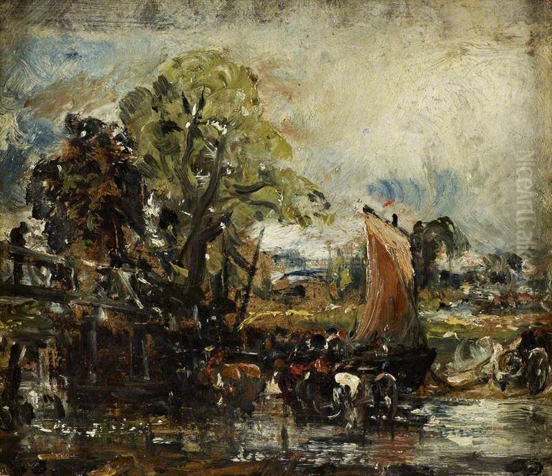 Study of Cows) Oil Painting by John Constable