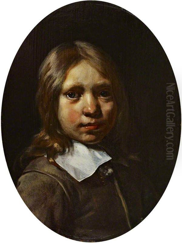 Portrait of a Boy (Aged 7) Oil Painting by Jan De Bray