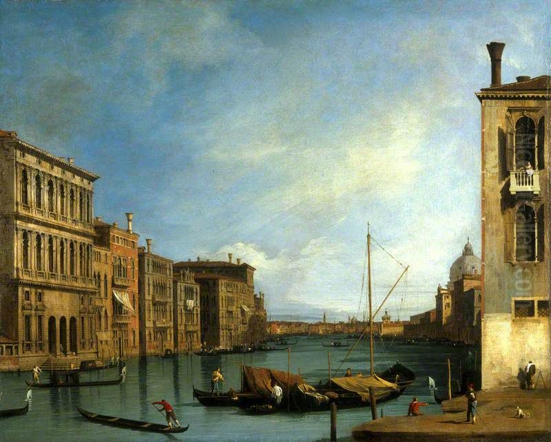 The Grand Canal from the Campo San Vio, Venice Oil Painting by Canaletto