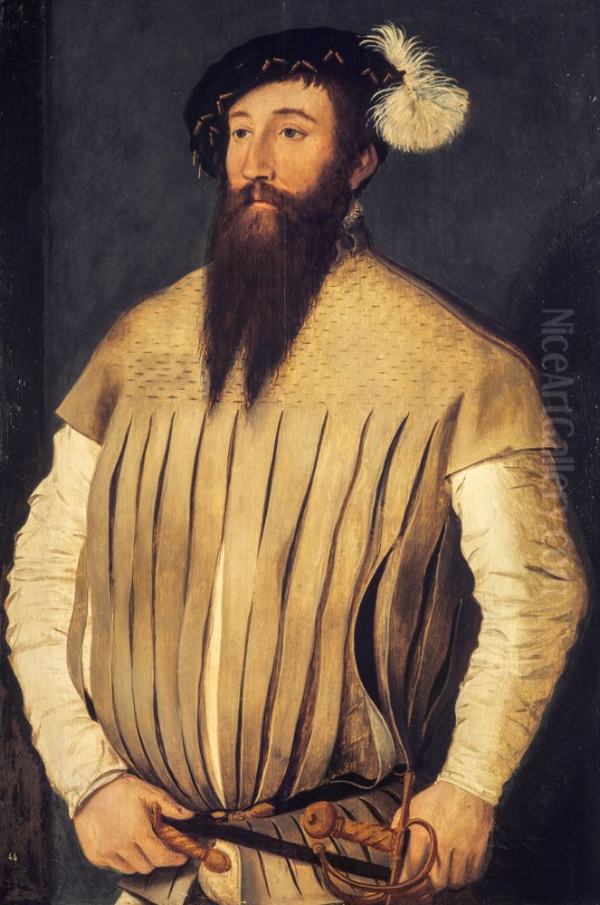 Sir Peter Carew (1514 - 1575) Oil Painting by Gerlach Flicke