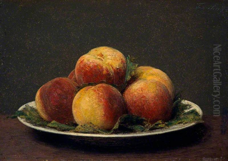 Peaches on a Dish Oil Painting by Henri Fantin-Latour