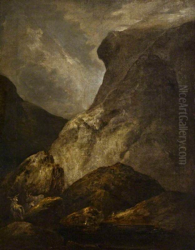 A Mountain Scene Oil Painting by John Crome