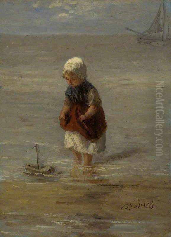 A Sea Urchin Oil Painting by Jozef Israels