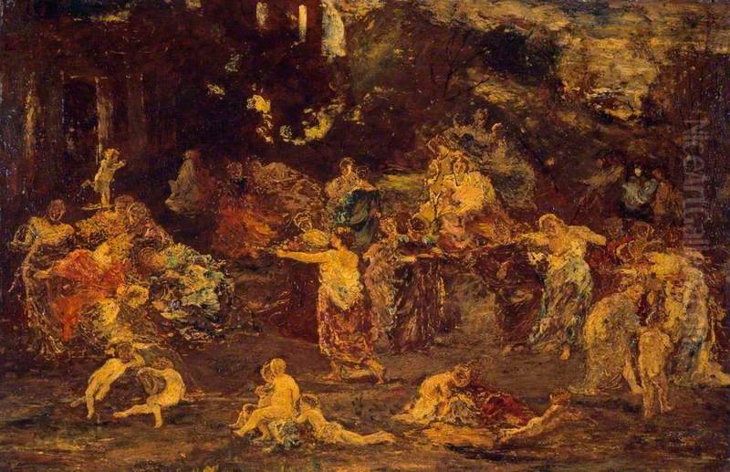 The Garden of Love Oil Painting by Adolphe Joseph Thomas Monticelli