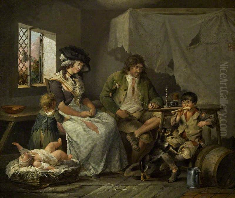 The Miseries of Idleness Oil Painting by George Morland