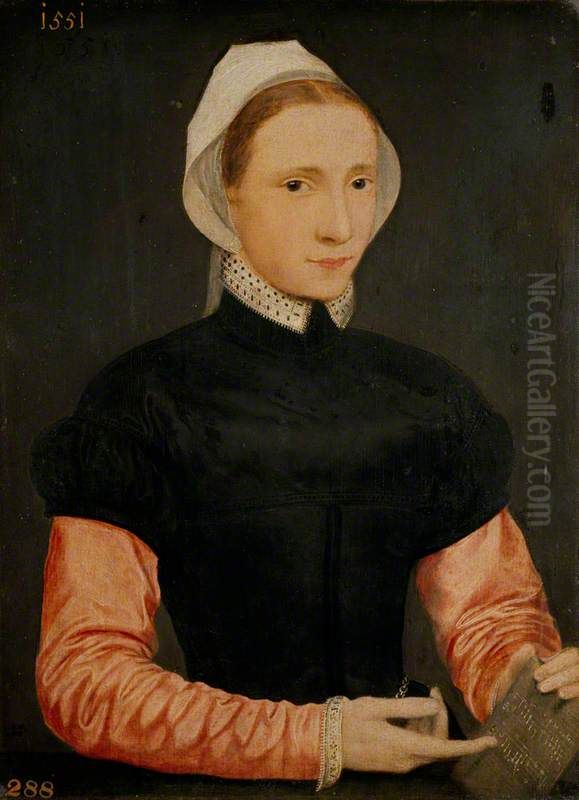 Portrait of a Lady, called Lady Helen Leslie, Wife of Mark Ker Oil Painting by Willem Adriaensz Key