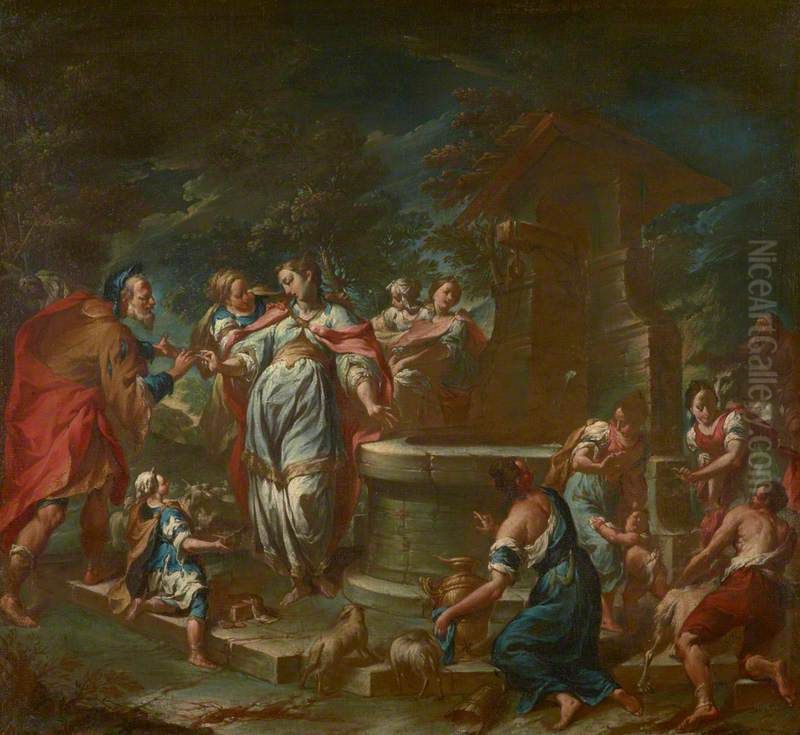 Rebecca at the Well Oil Painting by Francesco Monti
