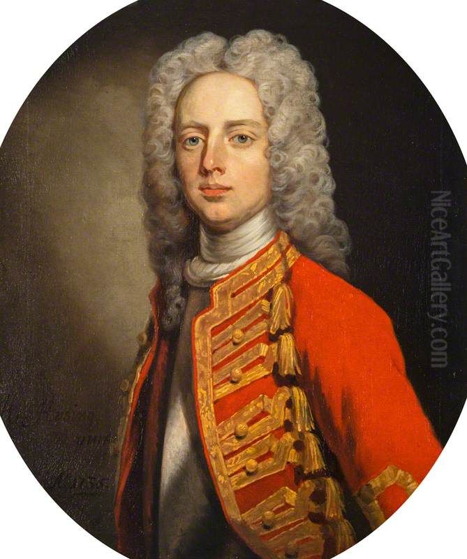 Portrait of a Man, called Sir Peter Halkett, 2nd Bart of Pitfirrane (died 1755) Oil Painting by Hans Hysing