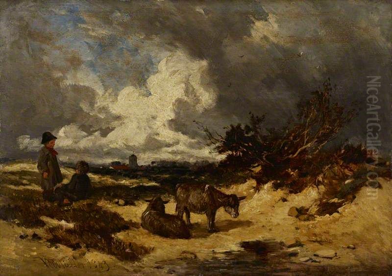 A Heath Scene Oil Painting by William James Muller