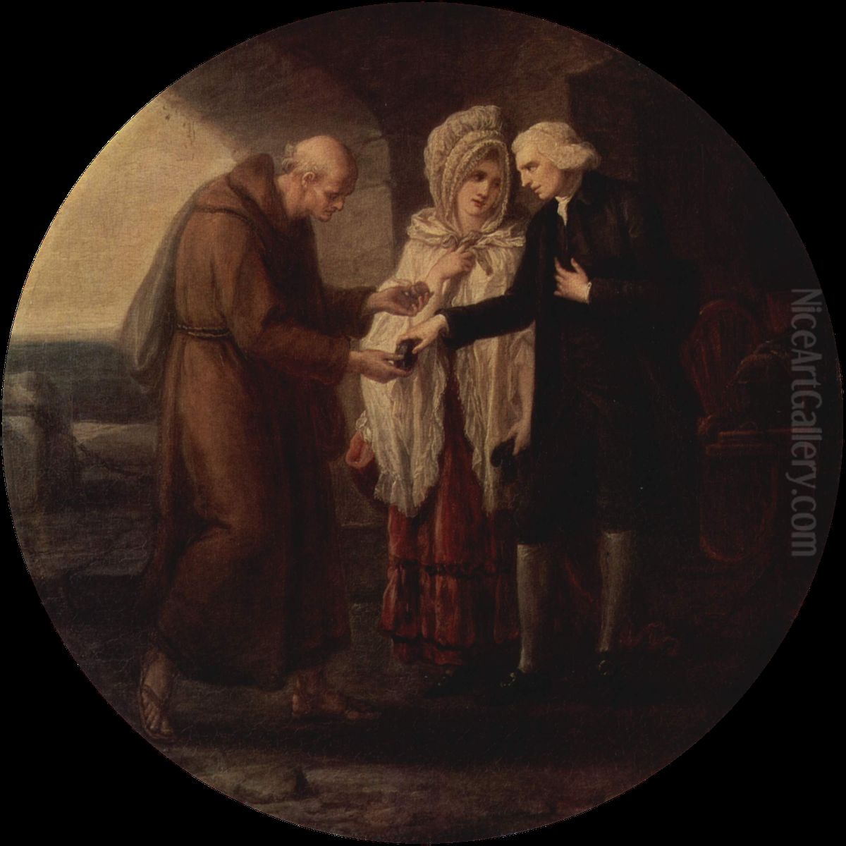 Monk from Calais Oil Painting by Angelica Kauffmann