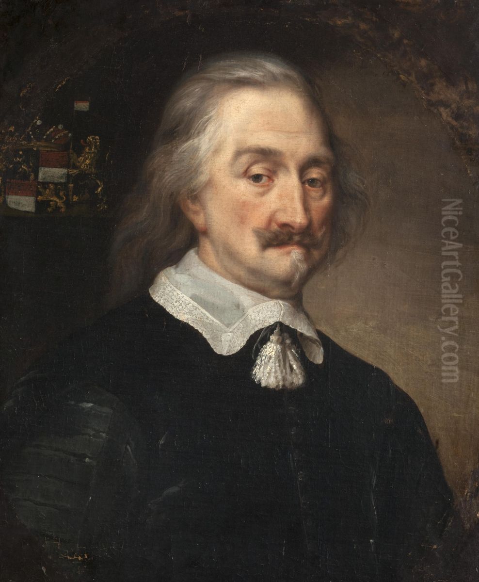 Thomas Hobbes, 1588 - 1679. Philosopher Oil Painting by David Beck
