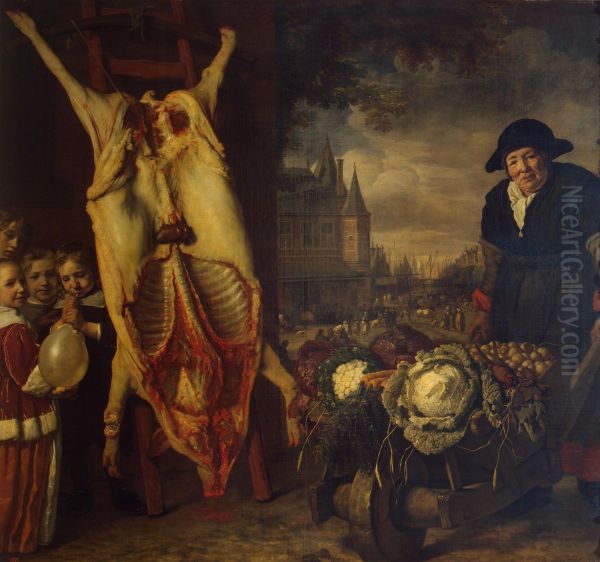 The Nieuwmarkt in Amsterdam Oil Painting by Bartholomeus Van Der Helst