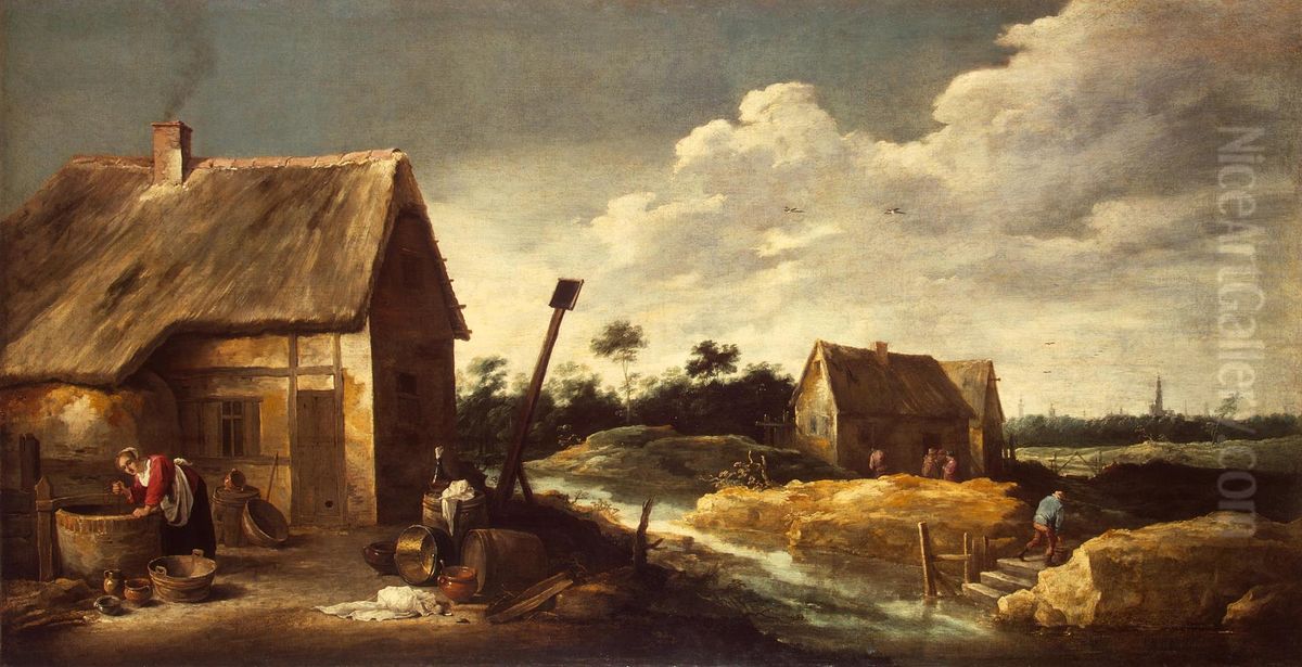 Landscape with a Maid at the Well Oil Painting by David Teniers the Younger