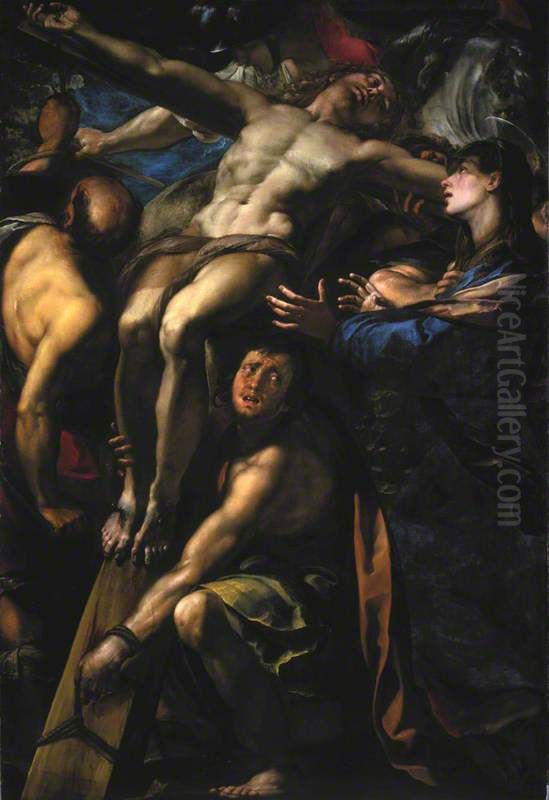 The Raising of the Cross Oil Painting by Giulio Cesare Procaccini
