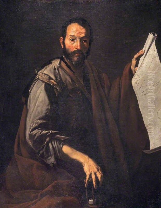 A Philosopher ('A Mathematician') Oil Painting by Pietro Novelli