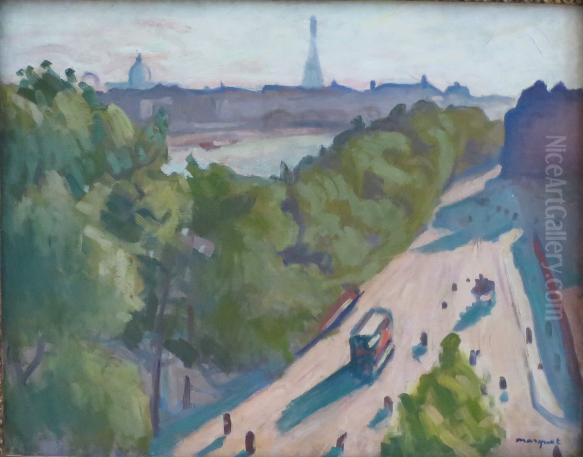 Louvre Embankment, Summer Oil Painting by Albert Marquet