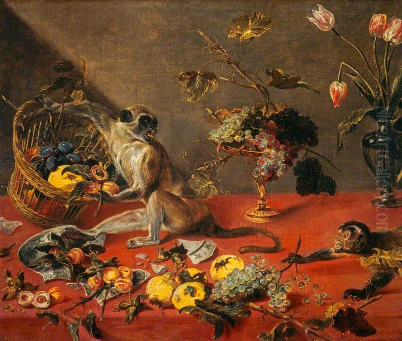 Mischievous Monkeys Oil Painting by Frans Snyders