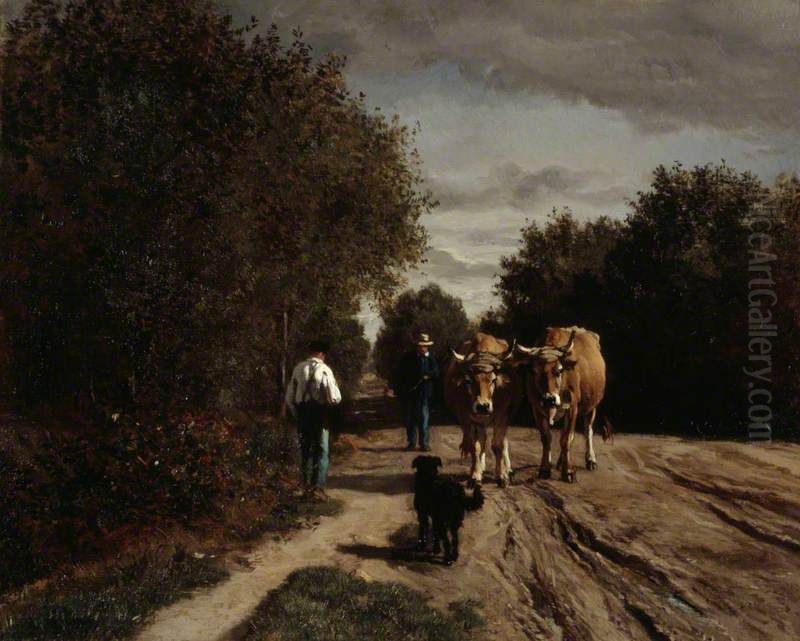 Return from Work Oil Painting by Constant Troyon