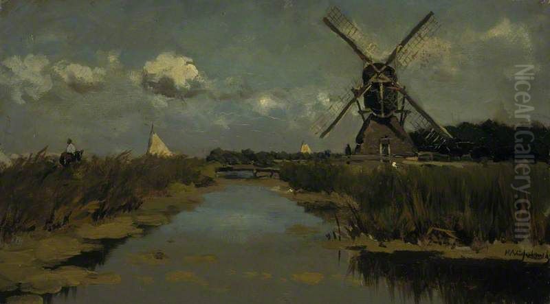 Near Dordrecht Oil Painting by Johan Hendrik Weissenbruch